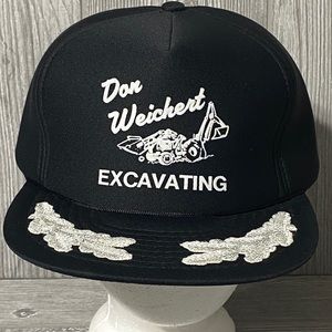 Vintage Cap Hat Silver Leaf Scrambled Eggs Construction Advertising Black‎